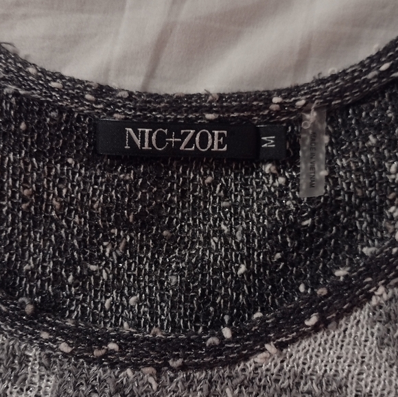 Nic +Zoe Sweater Women's Size M Black & Gray. - Picture 2 of 4